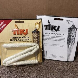 (2)TIKI Brand 9" Inch Replacement Fiberglass Torch Torches Wicks Wick 2pk